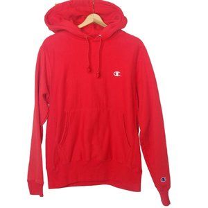 Champion Reverse Weave Mens Small Hooded Sweatshirt Red Heavyweight